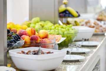 Delicious breakfast buffet with fruits 2