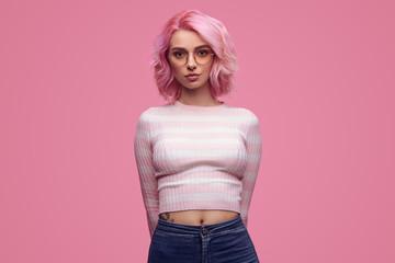 Confident modern millennial woman