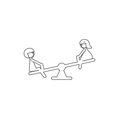 children on a swing icon. Element of cyber security for mobile concept and web apps icon. Thin line icon for website design and development, app development