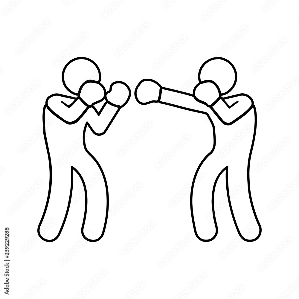 Poster sparring boxers icon. element of fight for mobile concept and web apps icon. thin line icon for webs