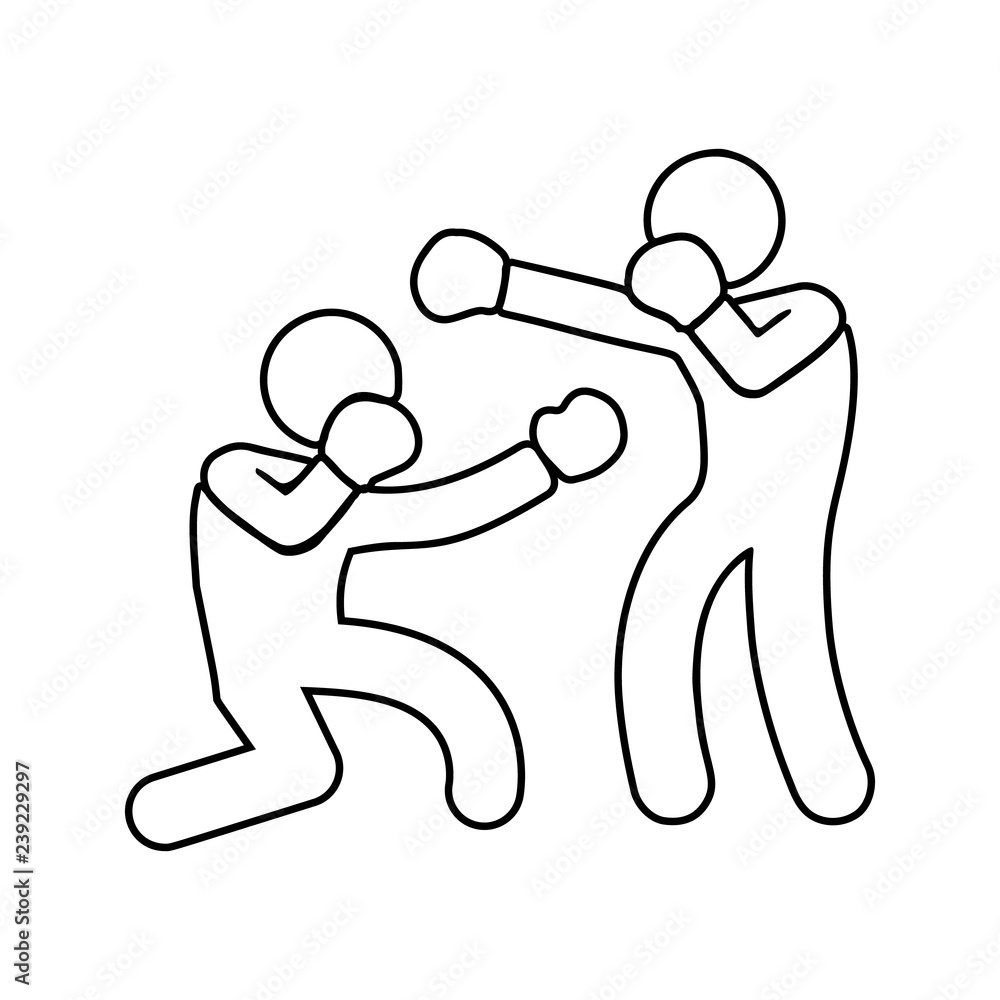 Poster sparring boxers icon. element of fight for mobile concept and web apps icon. thin line icon for webs
