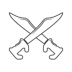 sabers icon. Element of cyber security for mobile concept and web apps icon. Thin line icon for website design and development, app development