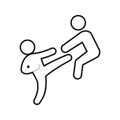 kick icon. Element of Fight for mobile concept and web apps icon. Thin line icon for website design and development, app development