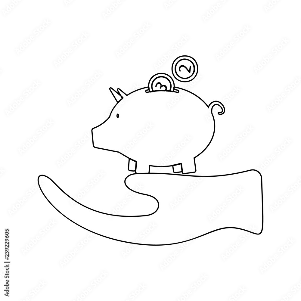 Poster guinea pig in hand icon. element of insurance for mobile concept and web apps icon. thin line icon f