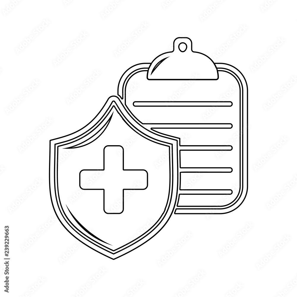 Poster medical insurance policy icon. element of insurance for mobile concept and web apps icon. thin line 