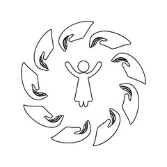 Hands protect the person icon. Element of insurance for mobile concept and web apps icon. Thin line icon for website design and development, app development