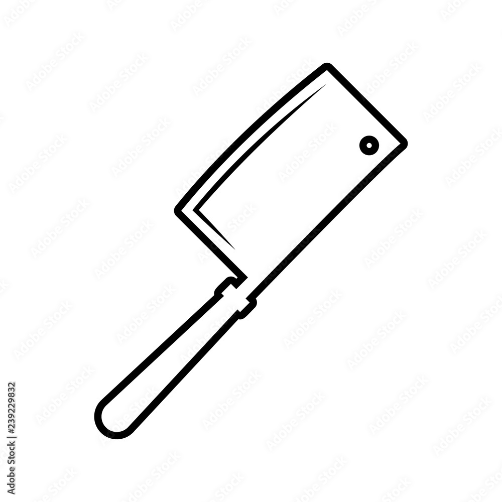 Poster kitchen ax icon. element of kitchen tools for mobile concept and web apps icon. thin line icon for w