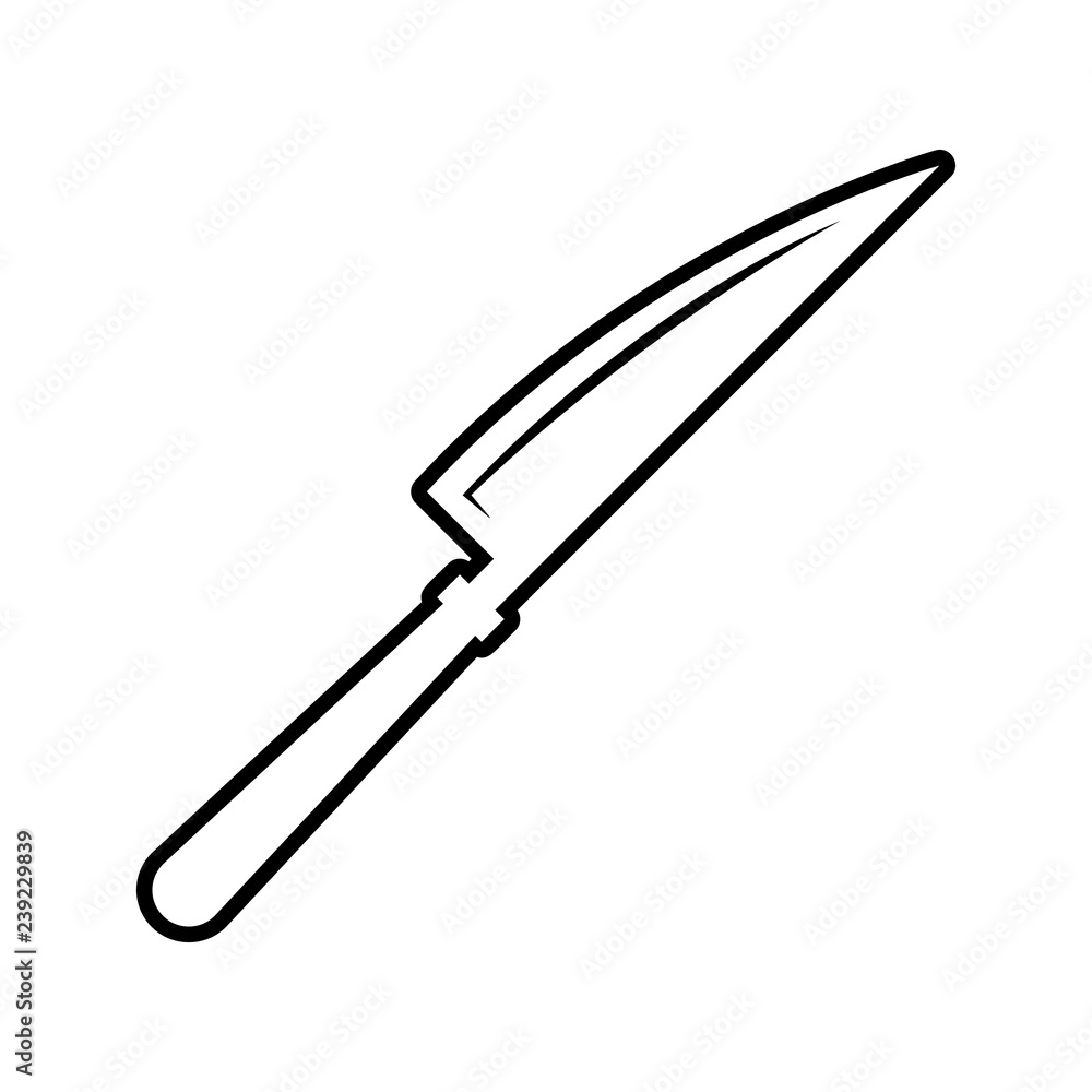 Poster kitchen knife icon. element of kitchen tools for mobile concept and web apps icon. thin line icon fo