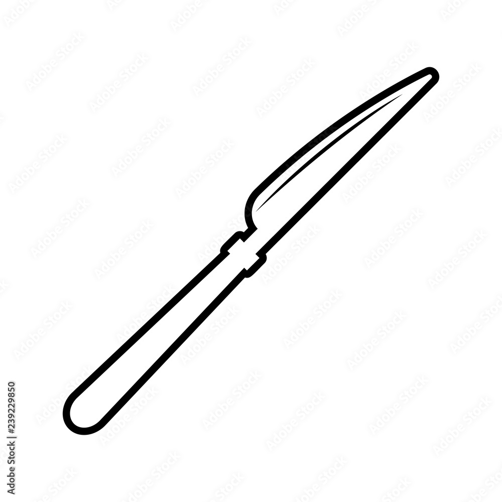 Poster table-knife icon. element of kitchen tools for mobile concept and web apps icon. thin line icon for 