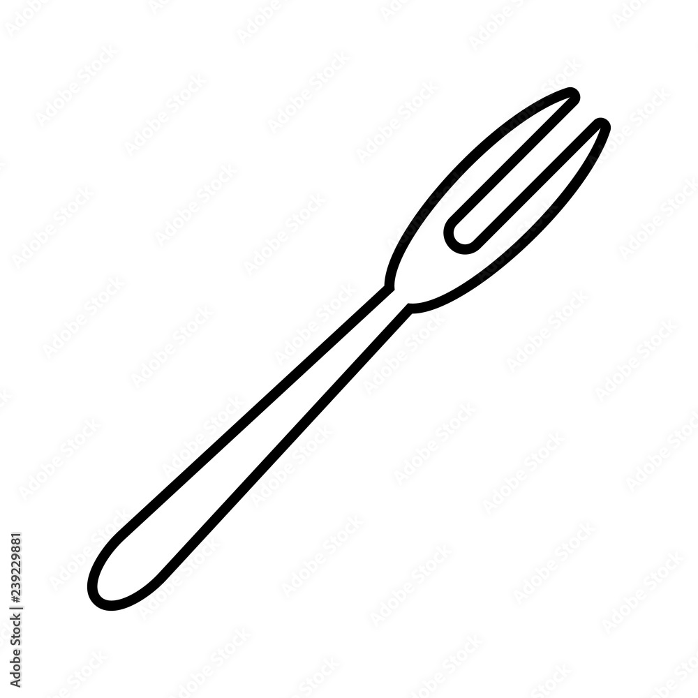 Poster fork for lemon icon. element of kitchen tools for mobile concept and web apps icon. thin line icon f