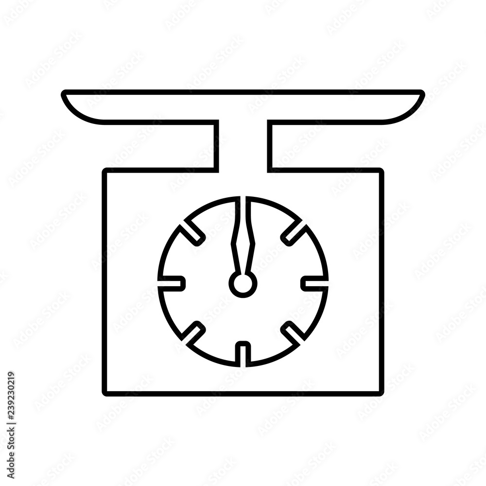 Poster kitchen scale icon. element of kitchen tools for mobile concept and web apps icon. thin line icon fo