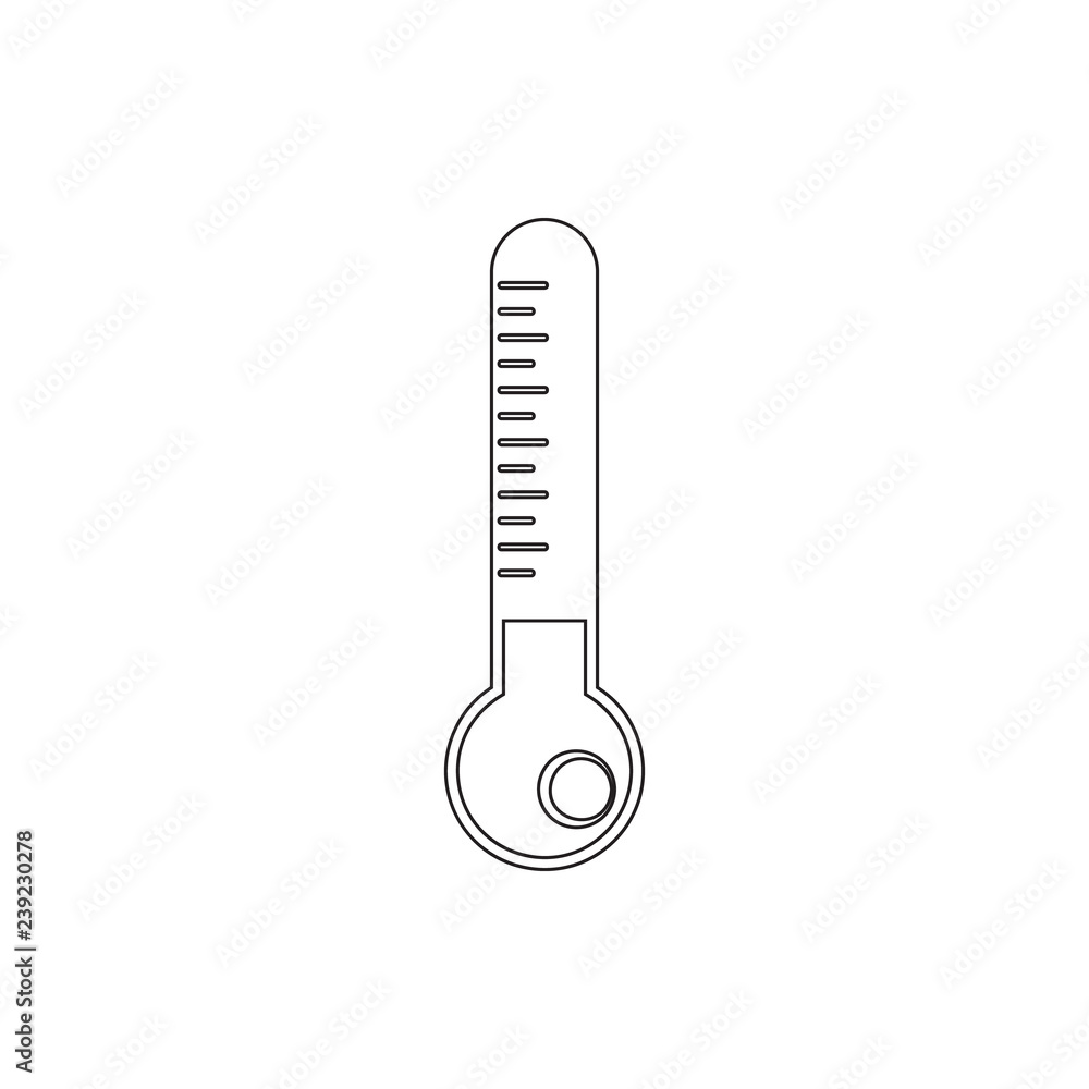Poster mercury thermometer icon. element of measuring elements for mobile concept and web apps icon. thin l