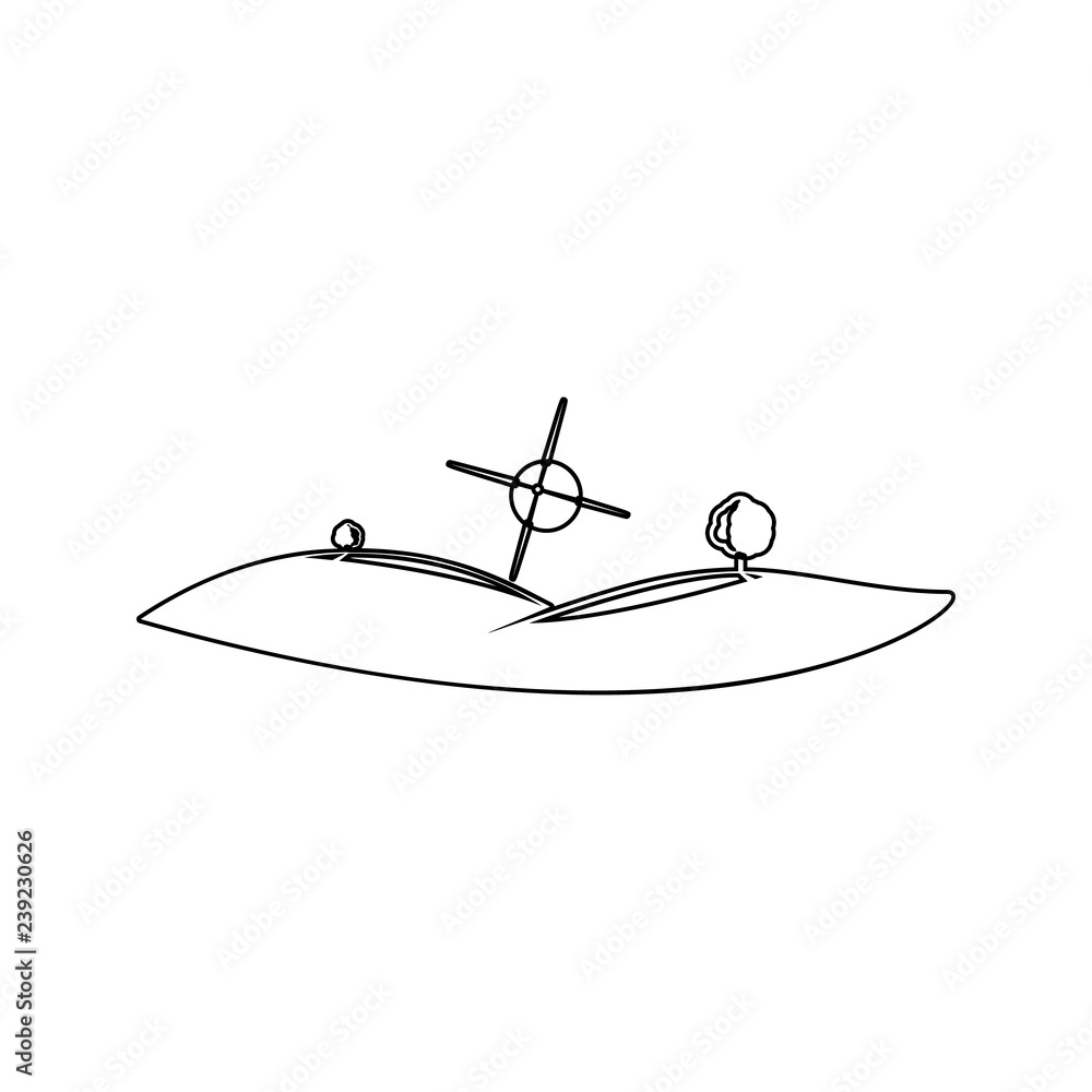 Poster hills icon. element of park and landscape for mobile concept and web apps icon. thin line icon for w