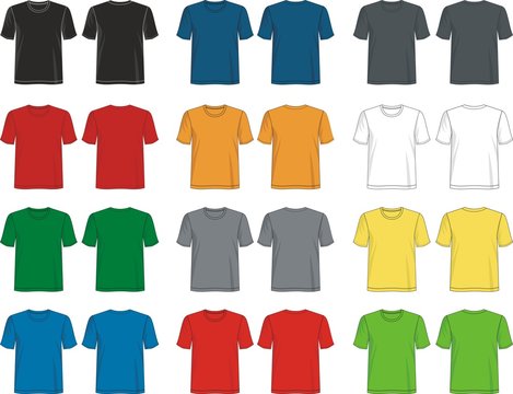 design vector t shirt template front back for men 