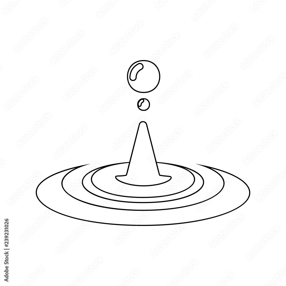 Poster water drop icon. element of spa for mobile concept and web apps icon. thin line icon for website des