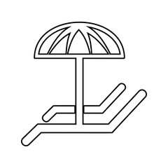 Loungers with umbrella icon. Element of SPA for mobile concept and web apps icon. Thin line icon for website design and development, app development