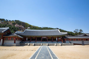 Hwaseong Temporary Palace. Suwon Hwaseong Fortress is a fortress wall during the Joseon Dynasty and is a World Heritage Site owned by Korea.