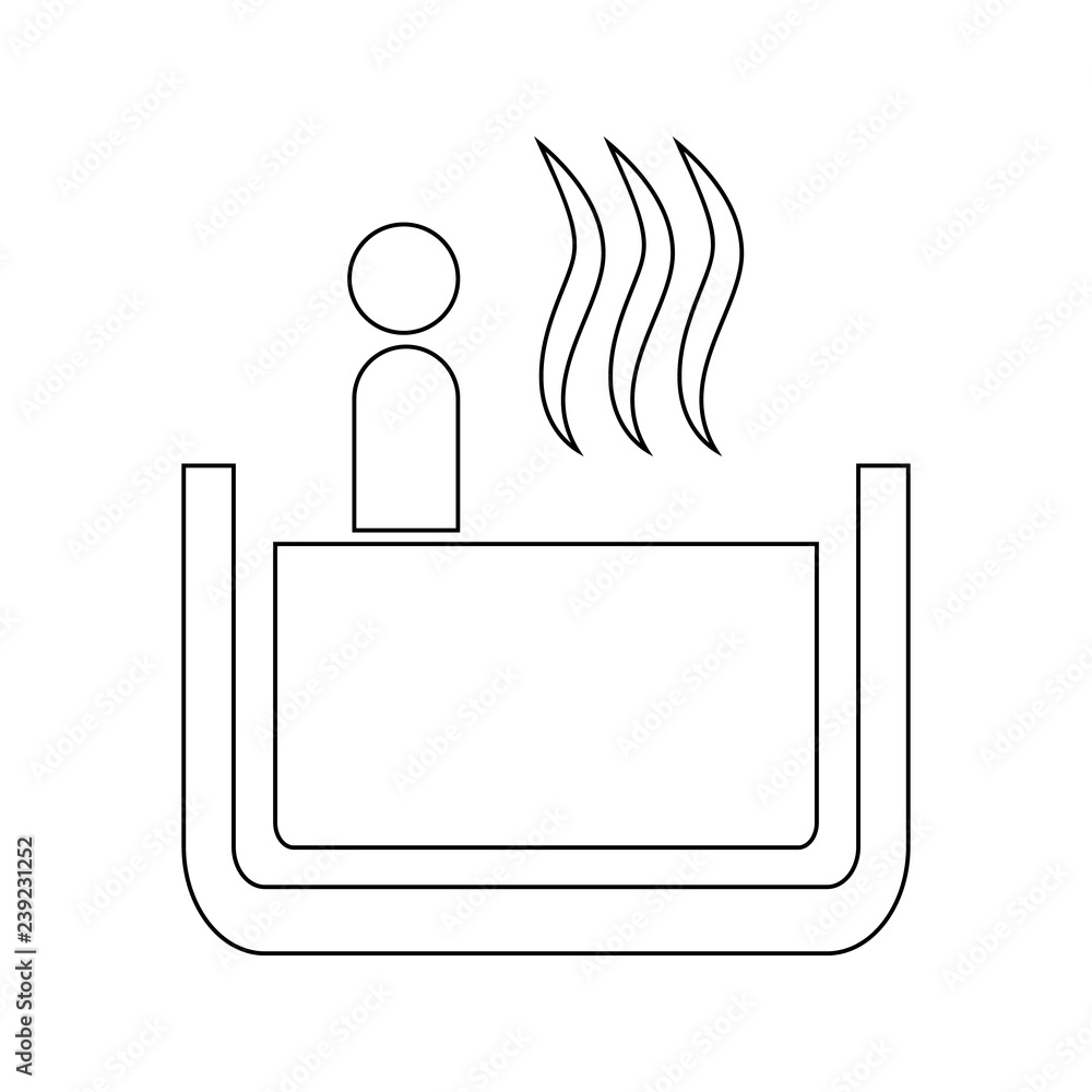 Poster relaxation in the bathtub icon. element of spa for mobile concept and web apps icon. thin line icon 