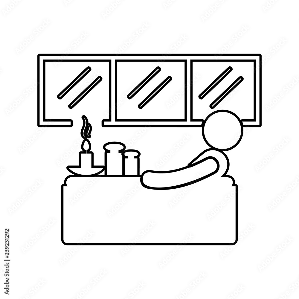 Poster relaxation in the bathtub icon. element of spa for mobile concept and web apps icon. thin line icon 