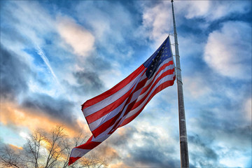 Obraz premium Half Staff U.S. Flag