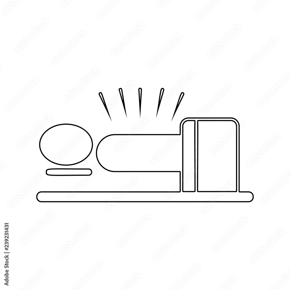 Poster human acupuncture with needles icon. element of spa for mobile concept and web apps icon. thin line 