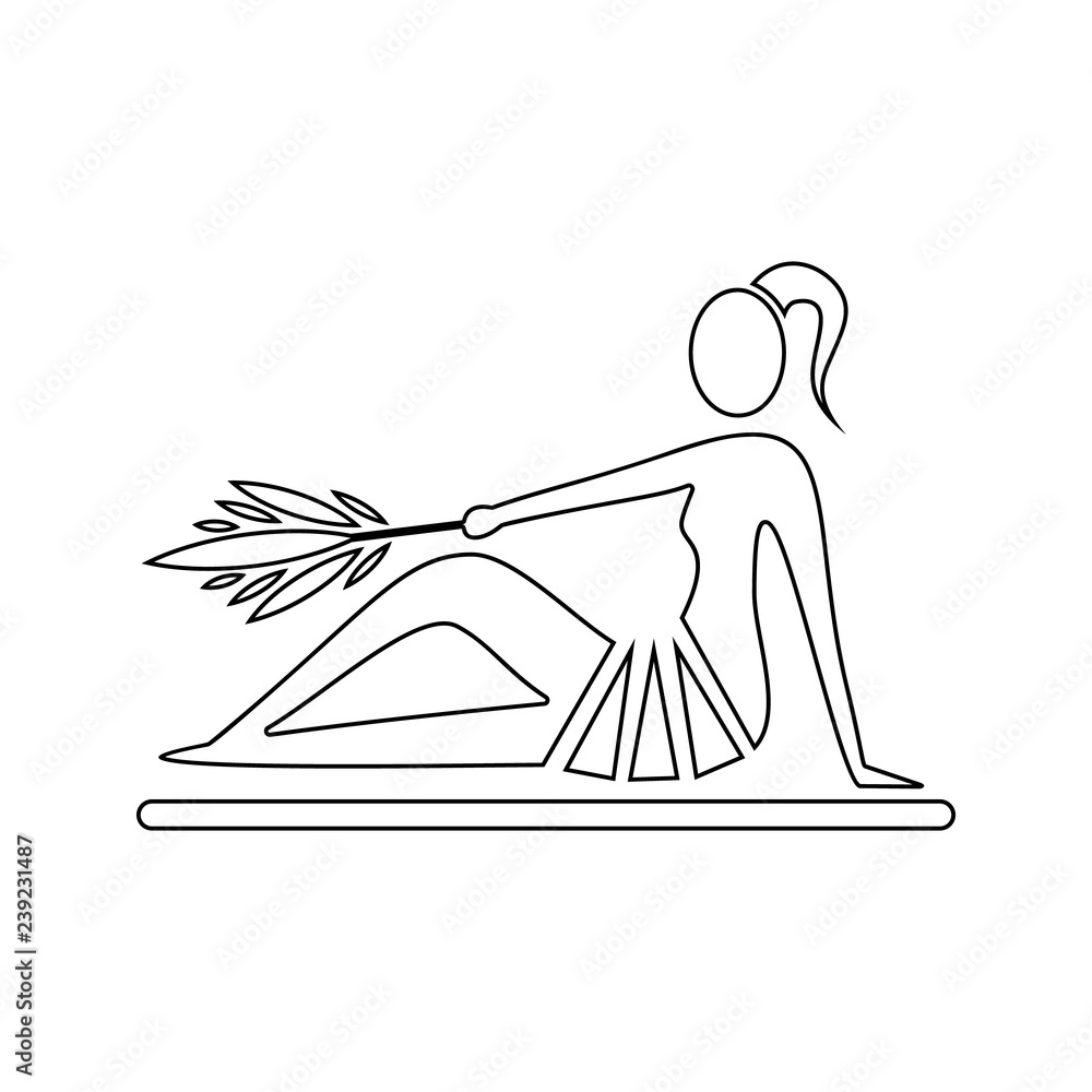 Poster girl in the sauna icon. element of spa for mobile concept and web apps icon. thin line icon for webs