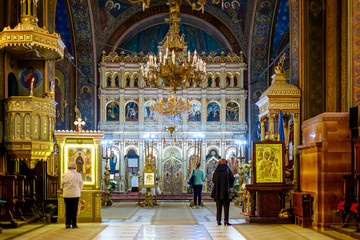 Interior of Christian church on main square in Brasov 2