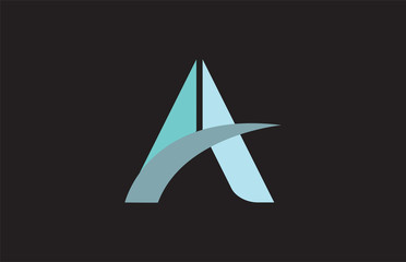 alphabet letter swoosh A logo icon design typography
