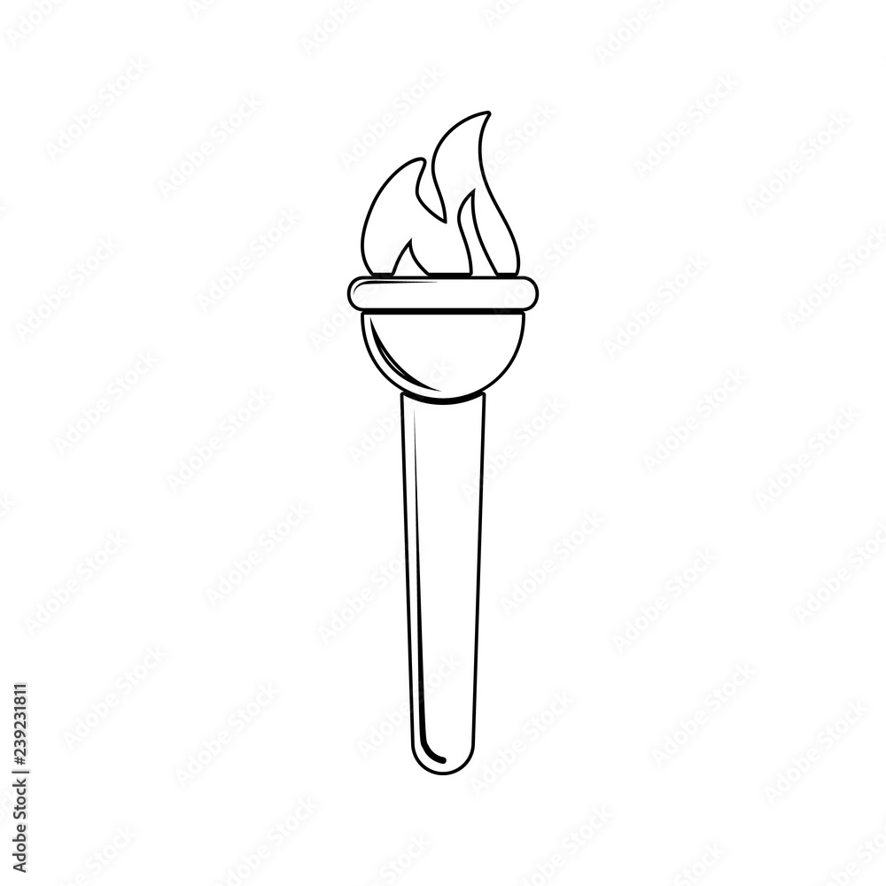 Poster sports torch icon. element of sucsess and awards for mobile concept and web apps icon. thin line ico