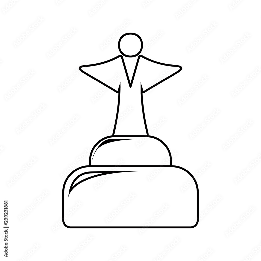 Poster cup with an angel icon. Element of Sucsess and awards for mobile concept and web apps icon. Thin line icon for website design and development, app development