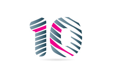 number 10 logo icon design typography