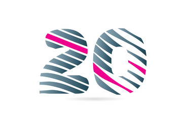 number 20 logo icon design typography