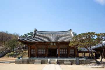 Naklejka premium Hwaseong Temporary Palace. Suwon Hwaseong Fortress is a fortress wall during the Joseon Dynasty and is a World Heritage Site owned by Korea.