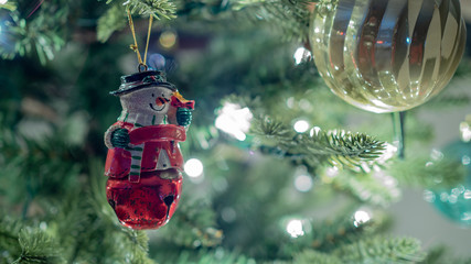 Christmas tree decorations closeup, santa, lights, background, macro, cute, fun, holiday, please support me, 