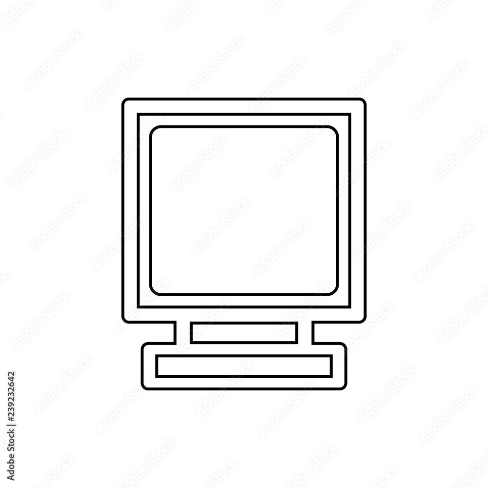 Poster old monitor icon. element of web for mobile concept and web apps icon. thin line icon for website de