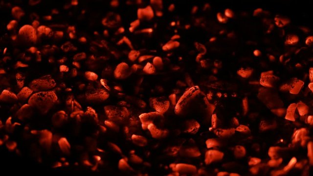burning fire coals on a black background