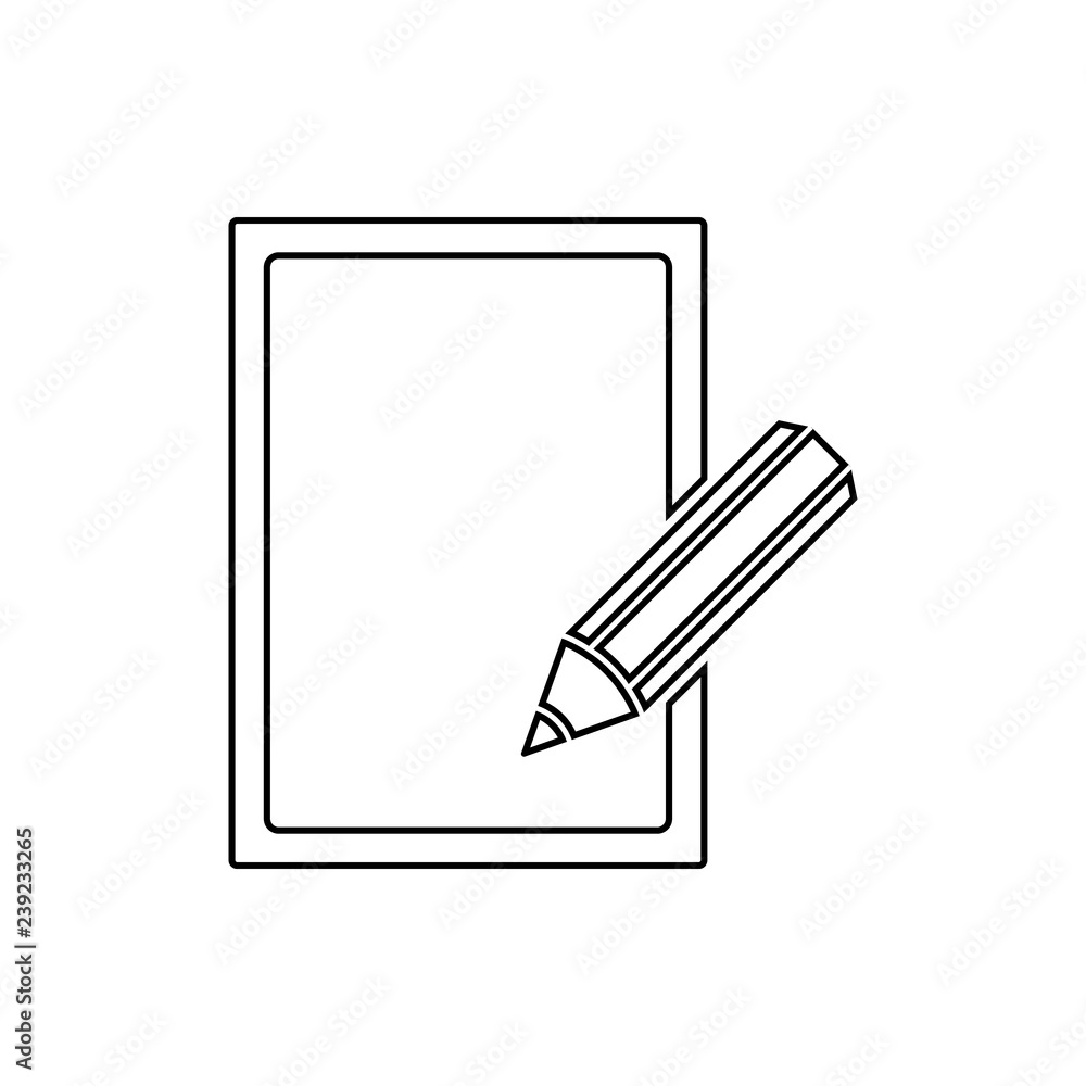 Poster sheet and pencil icon. element of web for mobile concept and web apps icon. thin line icon for websi