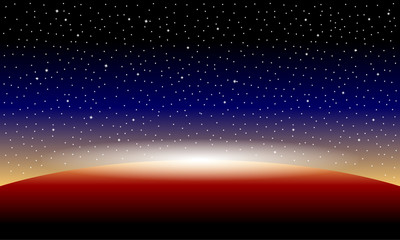 Planet and starry sky. © konstan