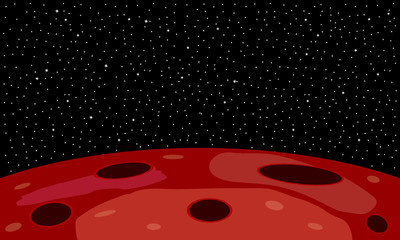 Planet and starry sky. © konstan