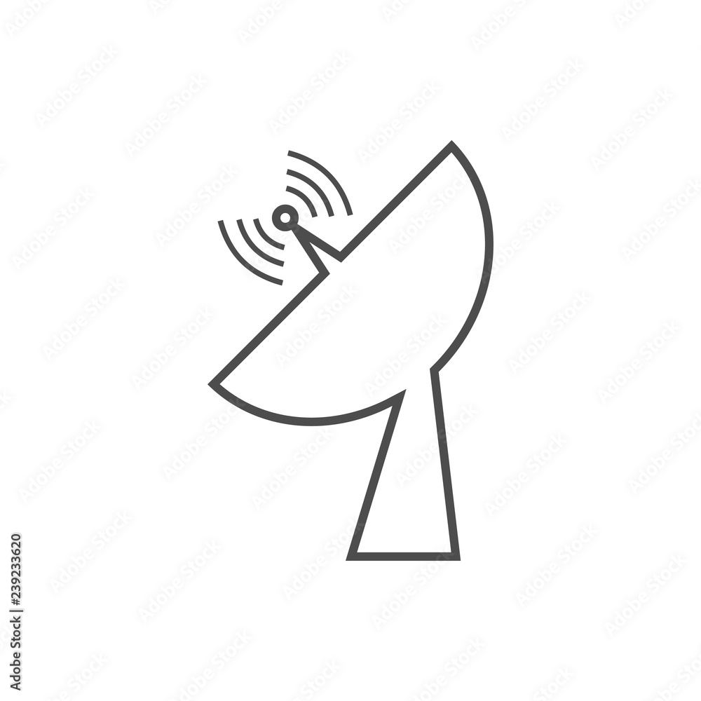 Poster satellite dish icon. element of web for mobile concept and web apps icon. thin line icon for website
