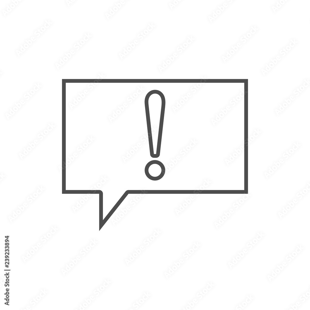 Poster bubble of communication exclamations icon. element of web for mobile concept and web apps icon. thin