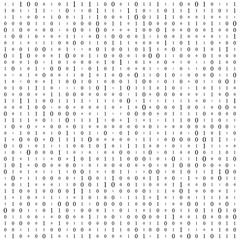 Background With Digits On Screen. binary code zero one matrix white background. banner, pattern, wallpaper. Abstract Matrix Background. Binary Computer Code. Coding. Hacker concept. Vector Background