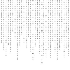 Background With Digits On Screen. binary code zero one matrix white background. banner, pattern, wallpaper. Abstract Matrix Background. Binary Computer Code. Coding. Hacker concept. Vector Background