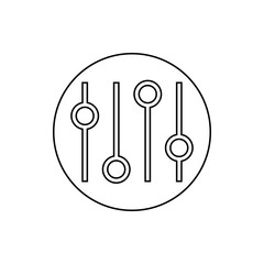 mixer buttons in a circle icon. Element of web for mobile concept and web apps icon. Thin line icon for website design and development, app development