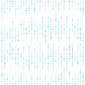 Background With Digits On Screen. binary code zero one matrix white background. banner, pattern, wallpaper. Abstract Matrix Background. Binary Computer Code. Coding. Hacker concept. Vector Background