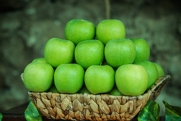 Organic green apples