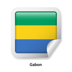 Fototapeta premium Flag of Gabon. Round glossy sticker