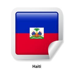 Fototapeta premium Flag of Haiti. Round glossy sticker