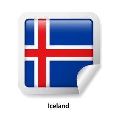Obraz premium Flag of Iceland. Round glossy sticker