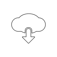 upload from the cloud icon. Element of web for mobile concept and web apps icon. Thin line icon for website design and development, app development